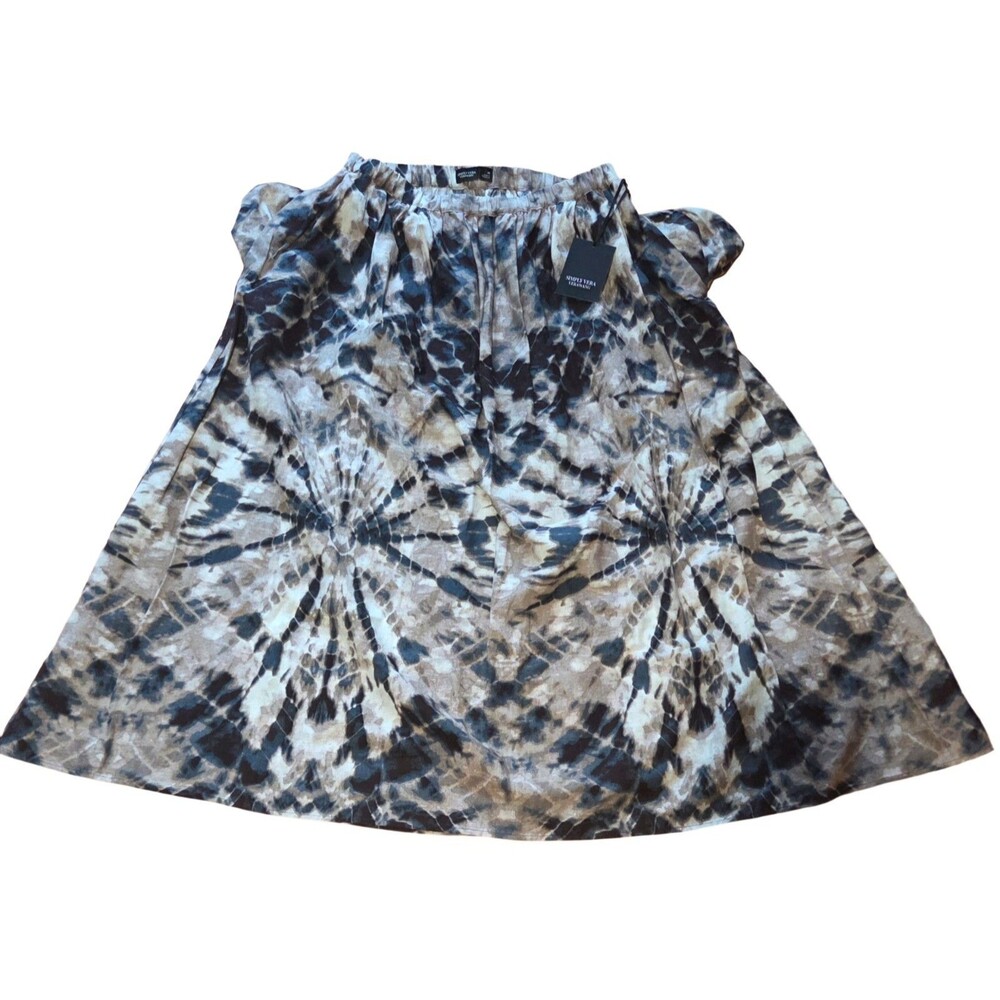 Simply Vera Vera Wang Women's Pull-On Woven Midi A-Line Tie-Dye Skirt M
